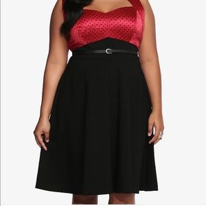 Torrid red and black dress with WHITE polkadots